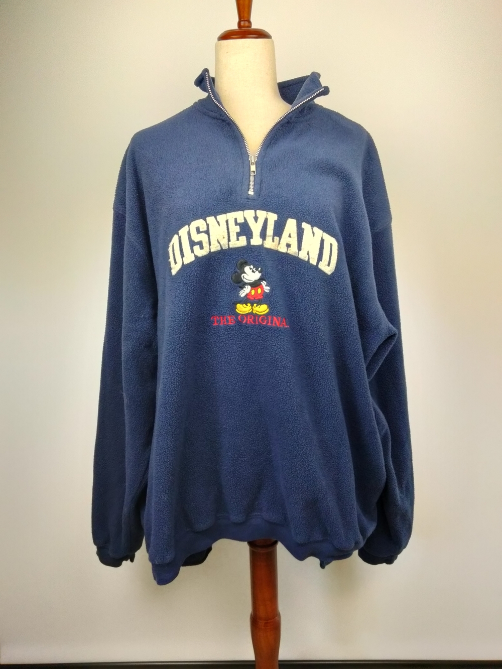 Disney Men's Navy Half-Zip Fleece Sweatshirt Size XXL